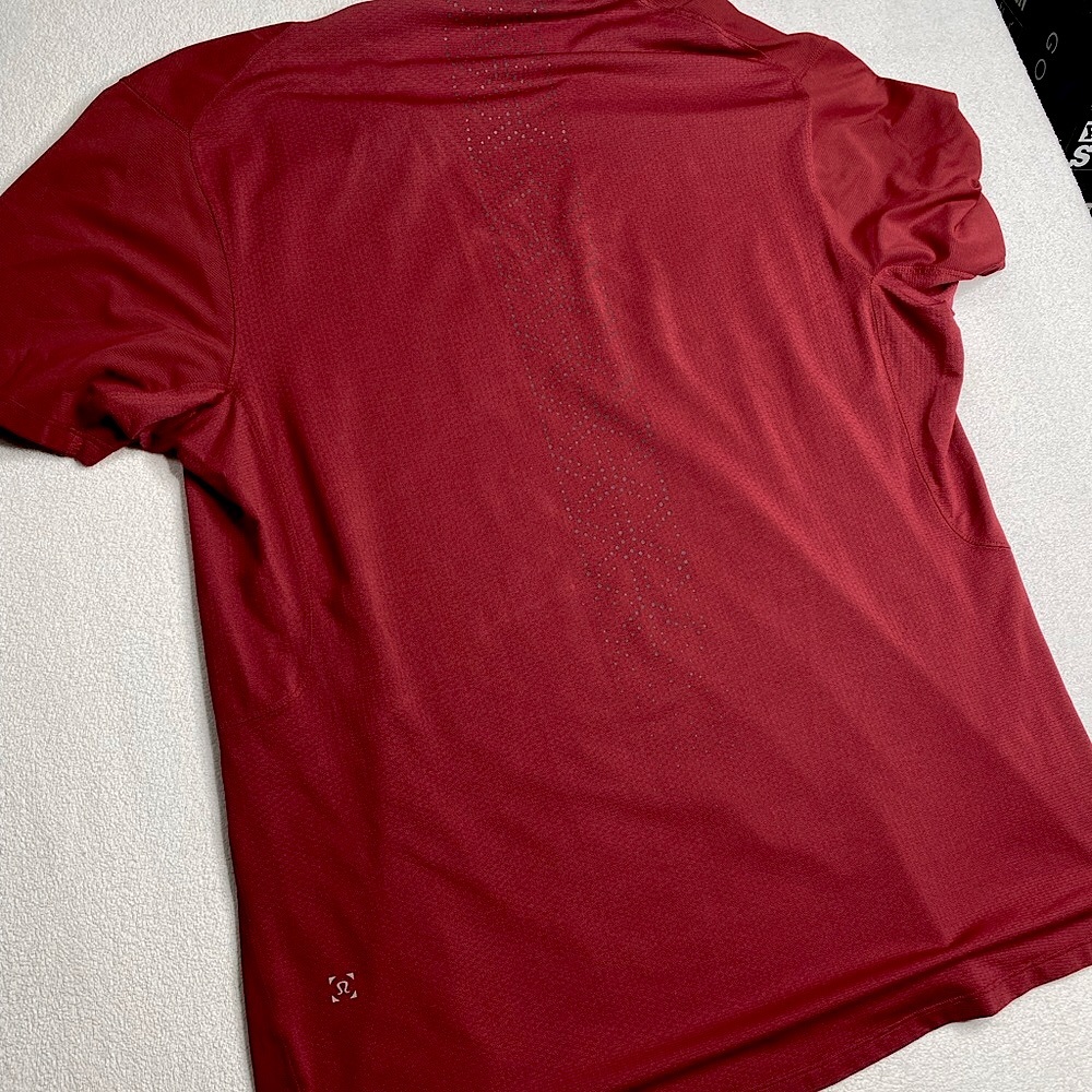 Lululemon Men’s Runway Short Sleeve Athletic T-Shirt Size (L) Large -Caliente - Picture 4 of 14